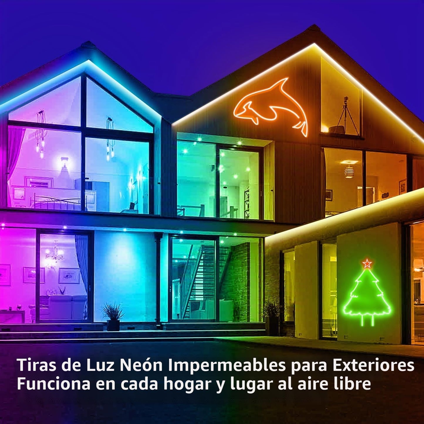 segrass Cuerda de luz de neón de 16.4 pies, cuerda de luces LED fle...