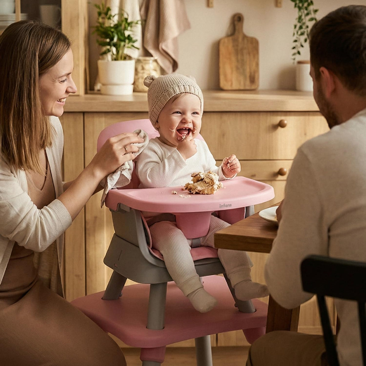 INFANS Silla alta 8 en 1 para bebés y niños pequeños, asiento eleva...