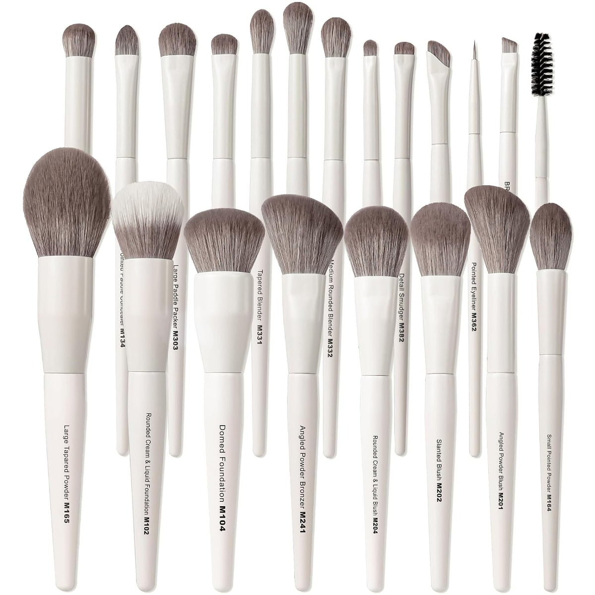 Vynestra Juego de 20 brochas de maquillaje para rostro y ojos, colo...