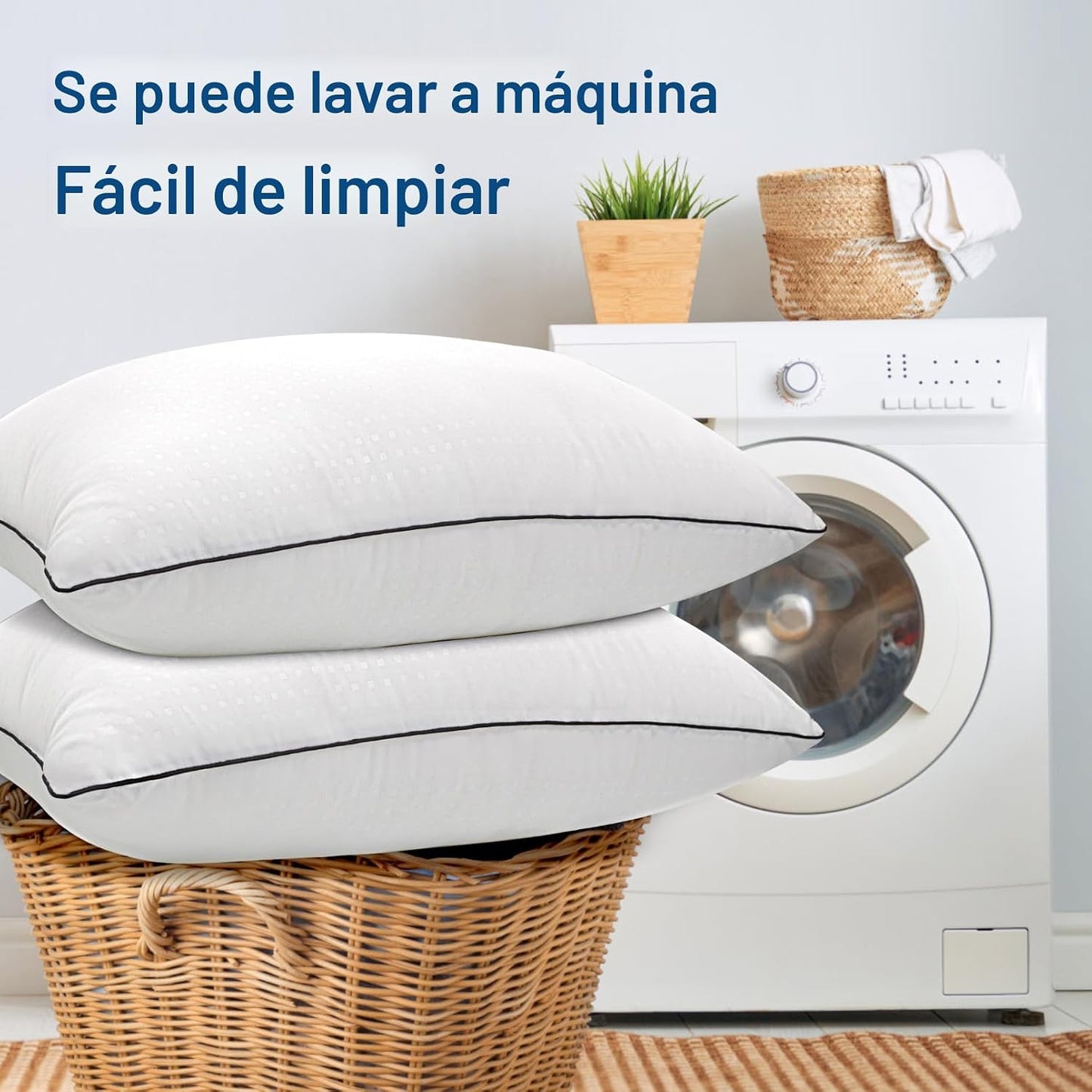 Higoom Almohadas de cama tamaño Queen para dormir, 4 unidades, almo...