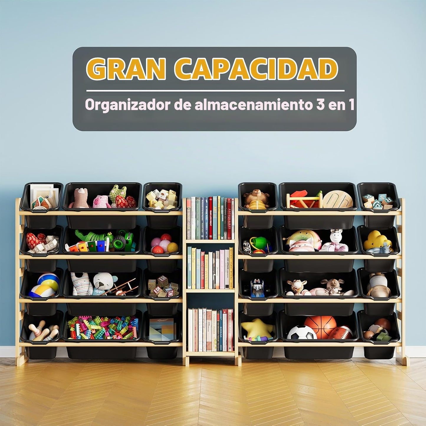 SpaceAid Organizador Grande de Almacenamiento de Juguetes con 24 Co...