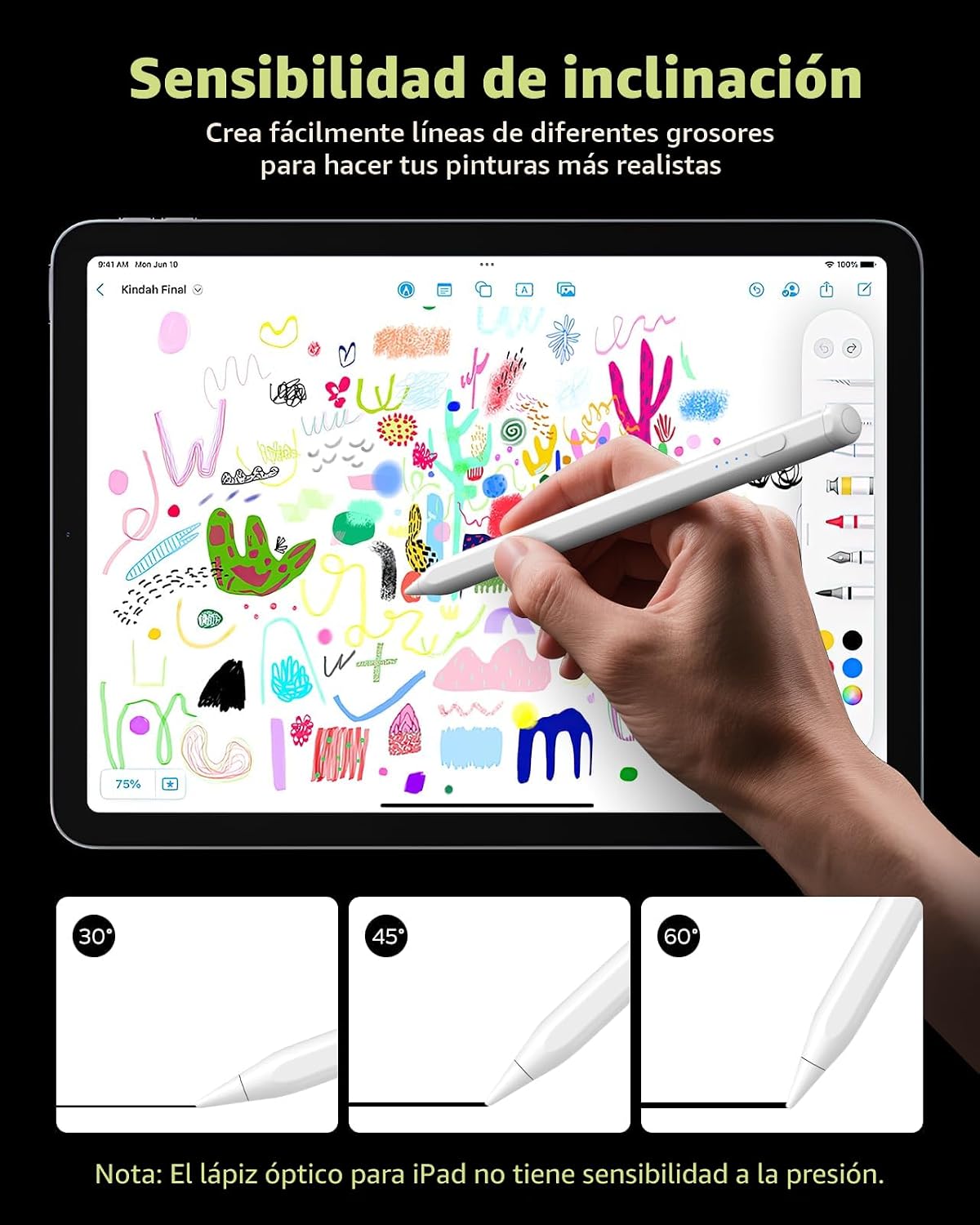 MoKo Pencil para iPad (A16) 11.ª 10.ª generación, lápiz óptico para...