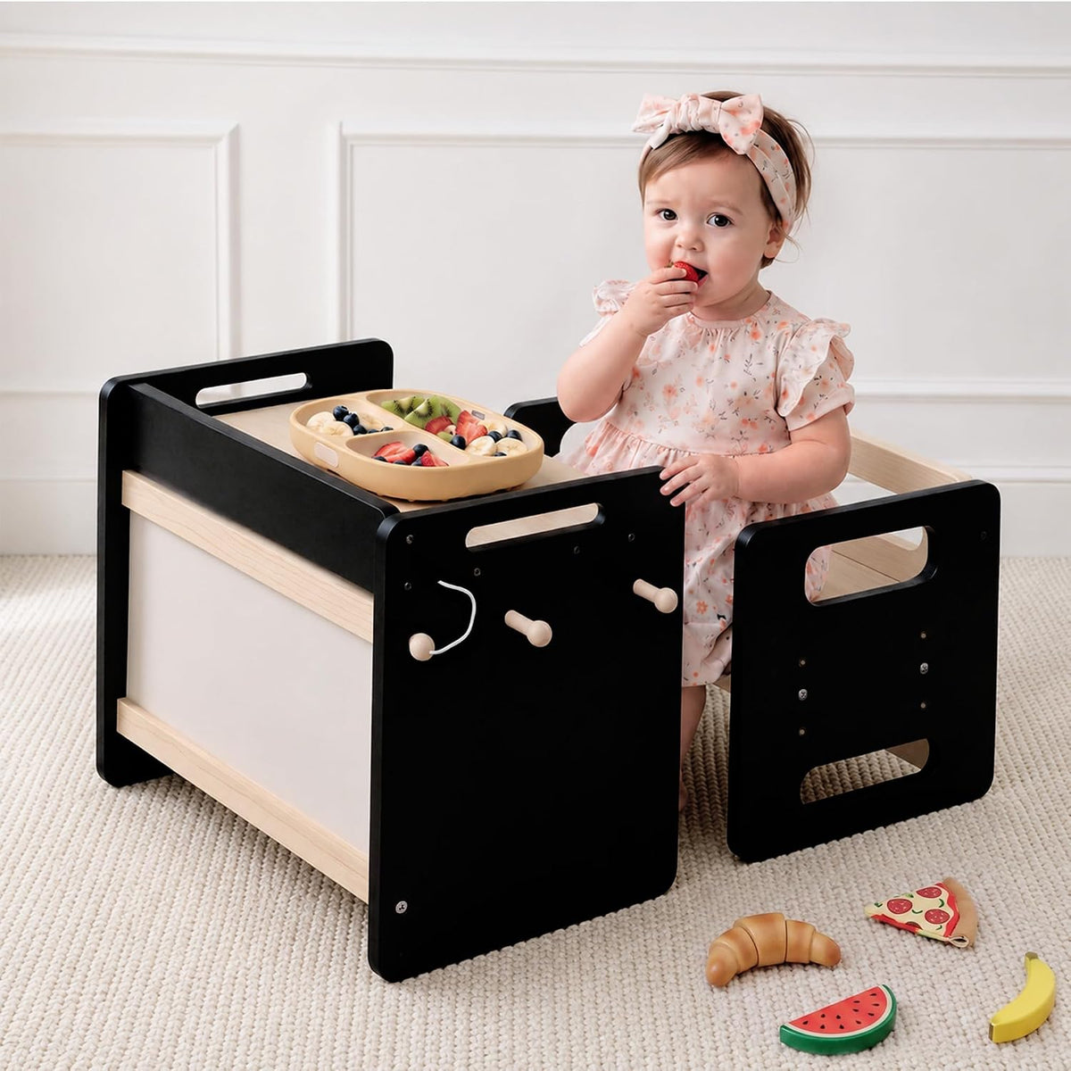 Montessori - Juego de mesa y silla de destete, mesa ajustable para...