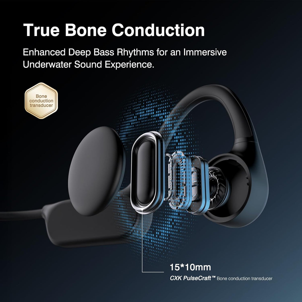 CXK Auriculares de conducción ósea IPX8 Auriculares de natación | A...