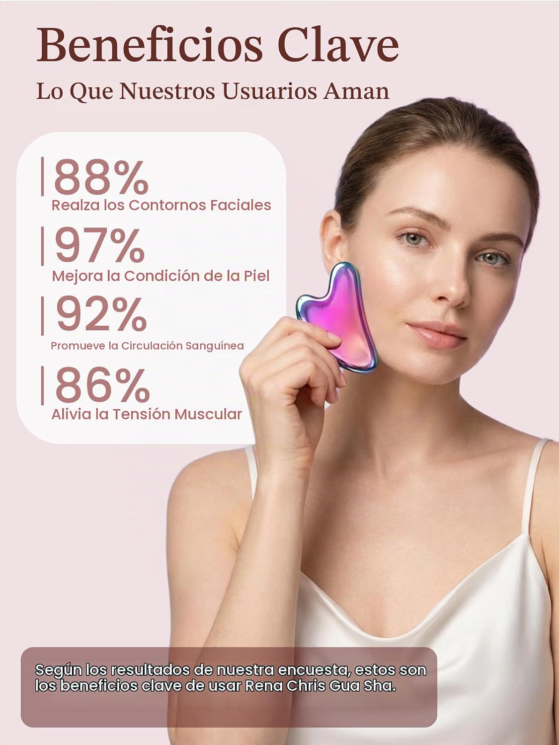 Rena Chris Gua Sha Herramientas Faciales, Herramienta Guasha de Ace...