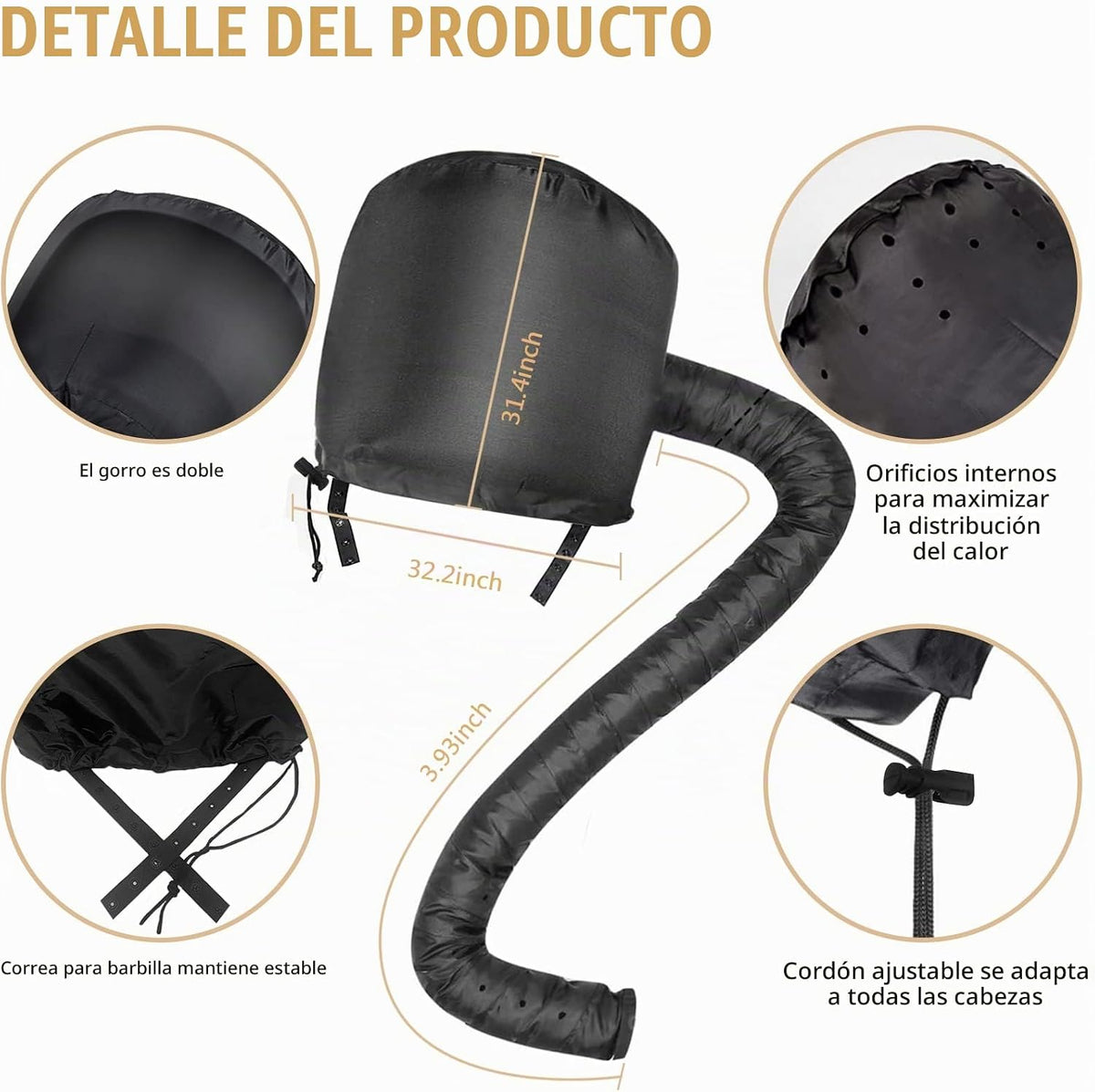 Accesorio de capó para secador de pelo, tapas ajustables para secad...