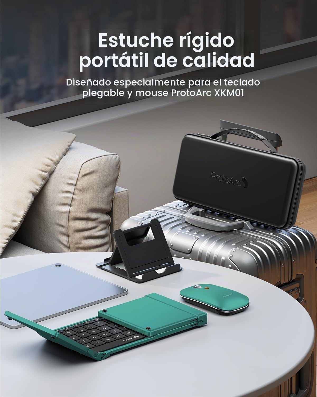 ProtoArc XKM01 - Teclado y mouse plegables, combo de teclado inalám...