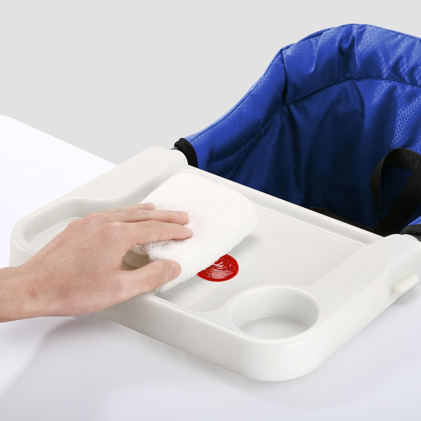 Toogel Silla alta de gancho con bandeja, asiento plegable con clip...