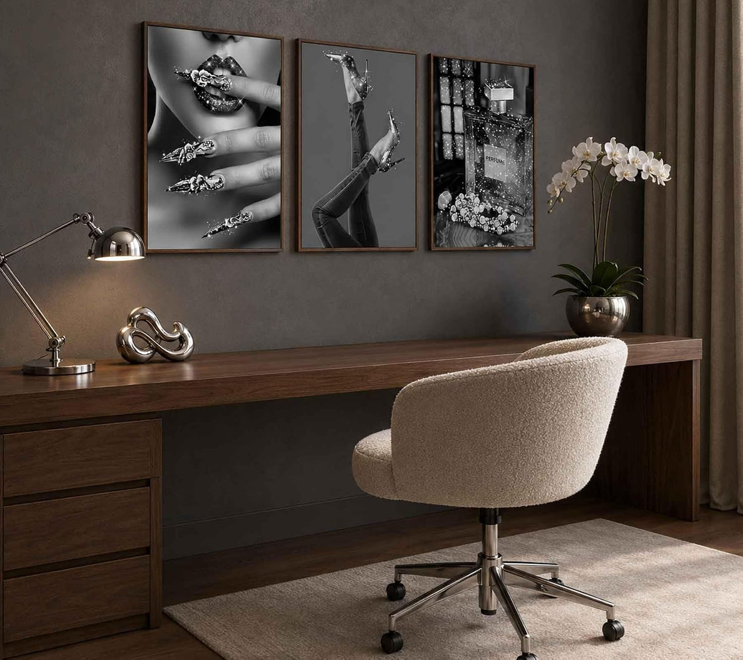 Arte de pared moderno para mujer, arte de pared con estilo en blanc...