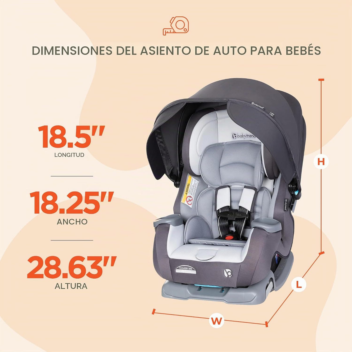 Baby Trend Cover Me - Asiento convertible 4 en 1 para bebés y niños...