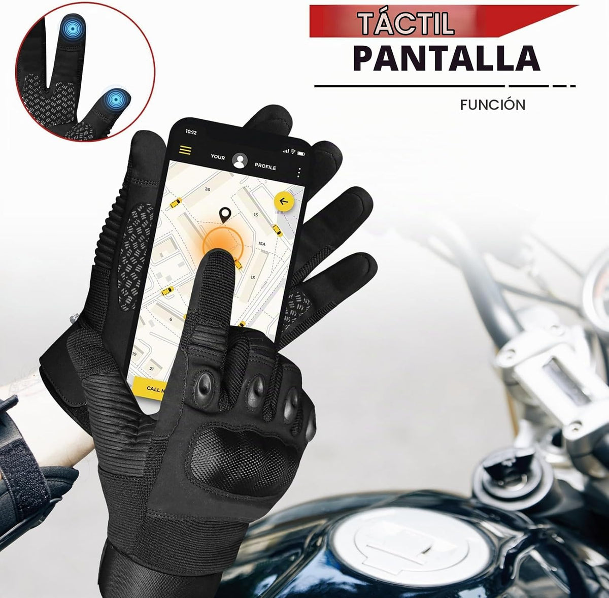 WESTWOOD FOX Guantes de motocicleta para hombres y mujeres, guantes...