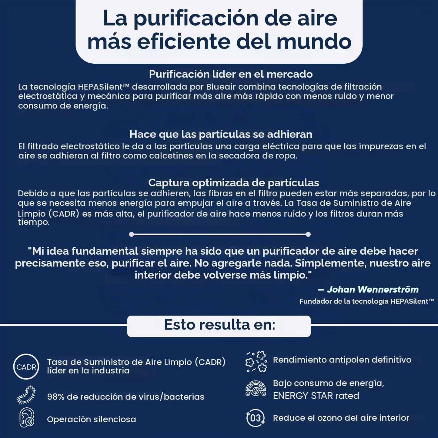 BLUEAIR - Purificador de aire para dormitorio, limpiador de aire pa...