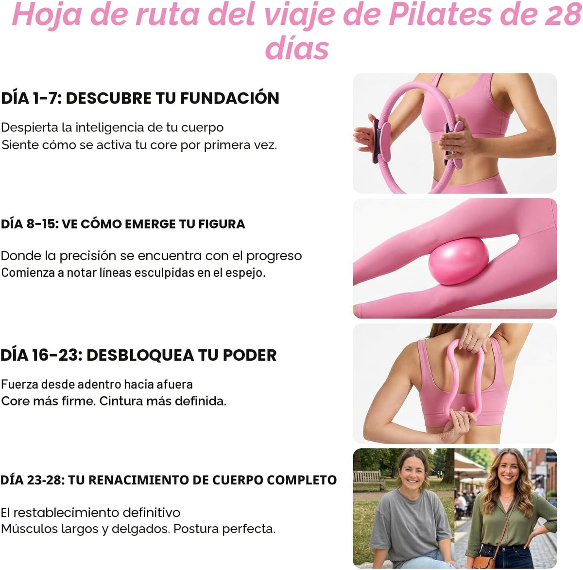 ElaraFit Home Juego de anillo y pelota de pilates para mujeres con...