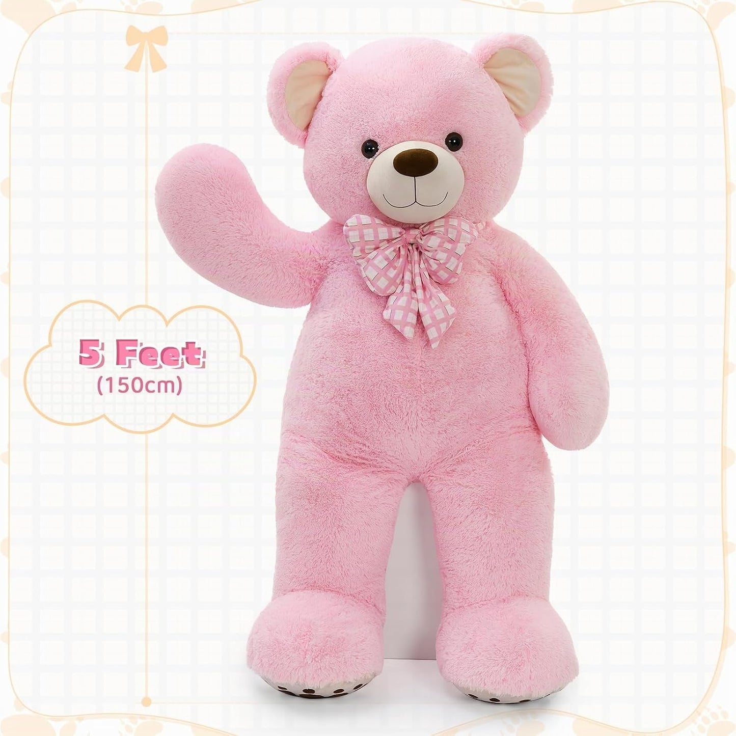 MorisMos Oso de peluche grande de 5 pies, enormes osos de peluche d...