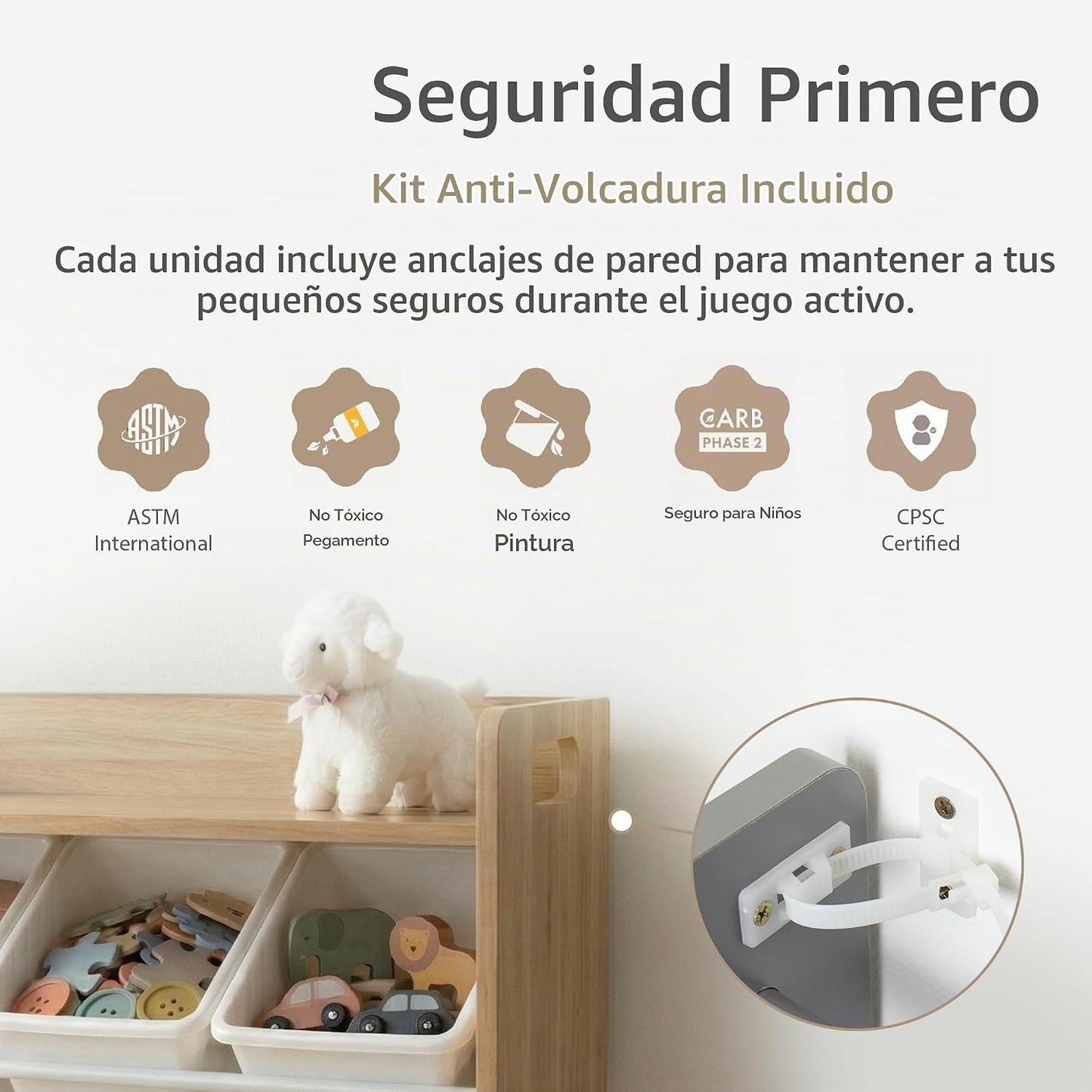 Humble Crew Organizador de juguetes para niños con estante de exhib...