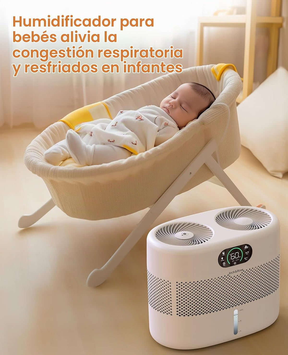 Humidificador evaporativo de mecha reutilizable para dormitorio, hu...