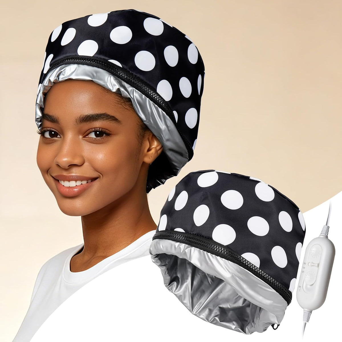 Gorra eléctrica de vapor para el cabello con control de temperatura...