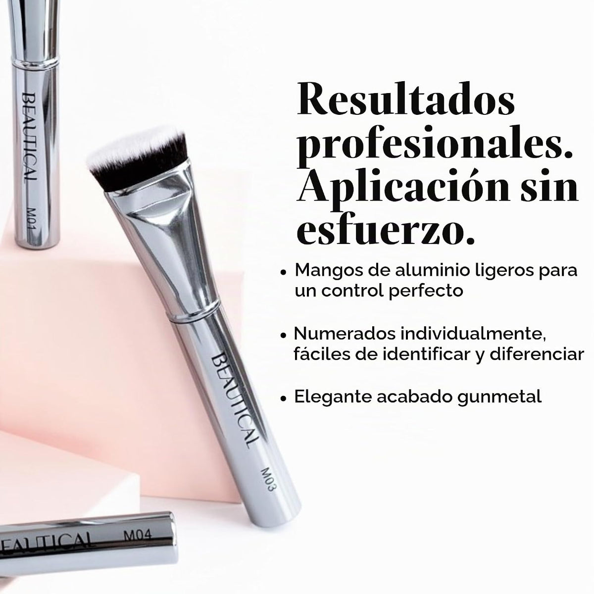 BEAUTICAL Juego de brochas de maquillaje profesional \u2013 9 broch...