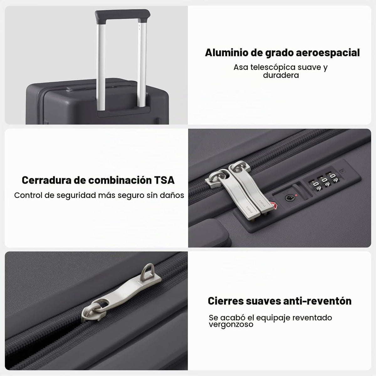 Maleta Grande de Equipaje mixi PC de Carcasa Dura con Ruedas Girato...
