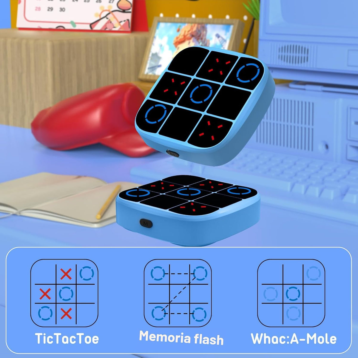 Juego de Tic-Tac-Toe Bolt, consola de juegos de rompecabezas portát...
