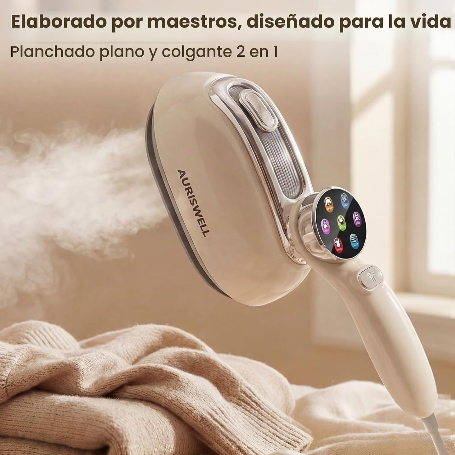 AURISWELL Vaporizador de mano para ropa, vaporizador portátil 2 en...