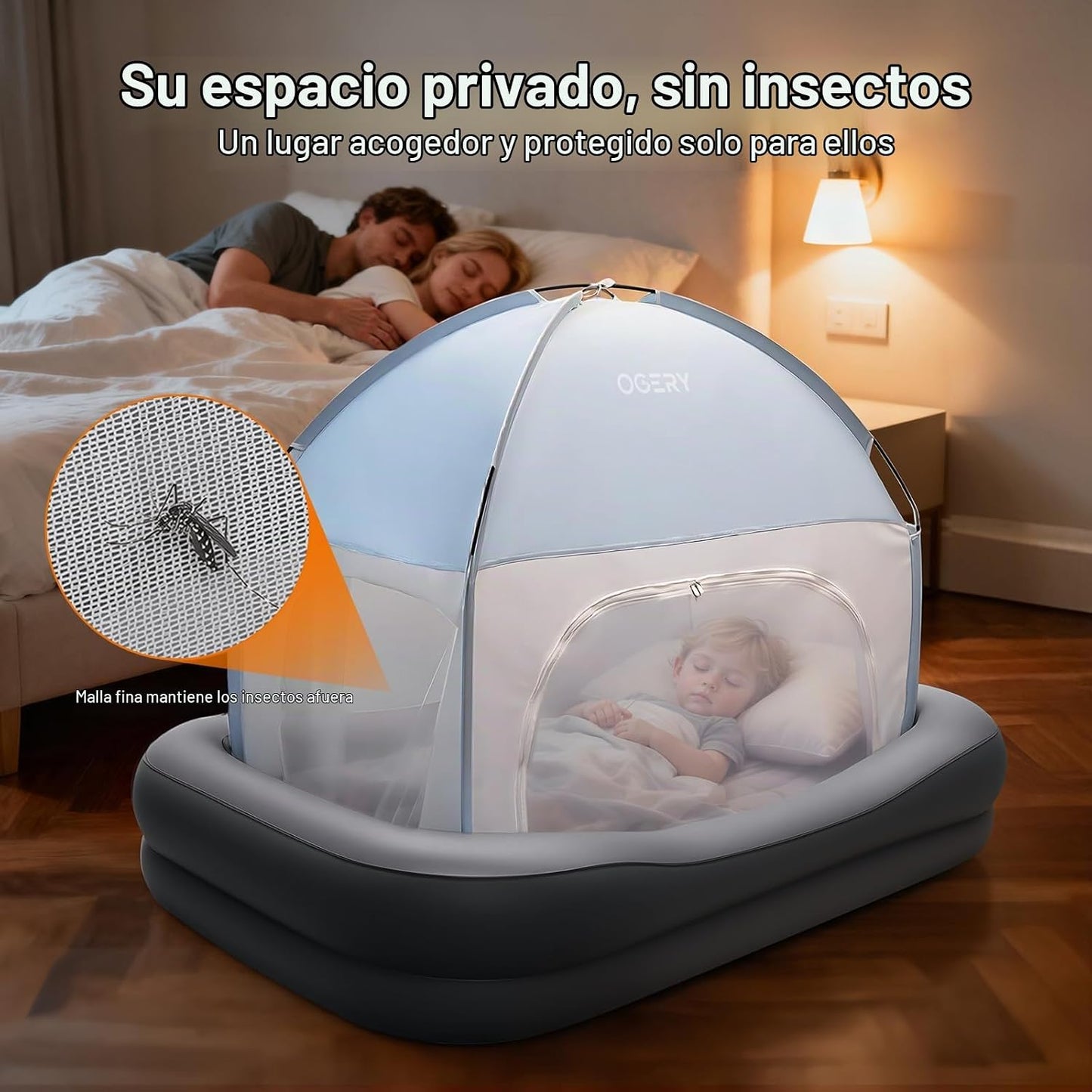 OGERY Cama inflable de viaje para niños pequeños con tienda de camp...