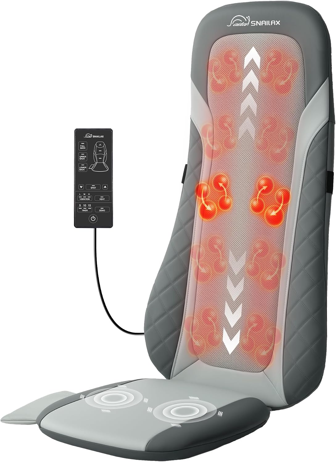 Snailax Shiatsu - Masajeador de espalda con calor, almohadilla para...
