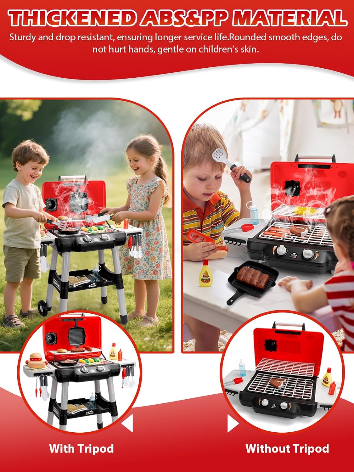 Juguete de cocina para niños, juego de parrilla para barbacoa, jugu...