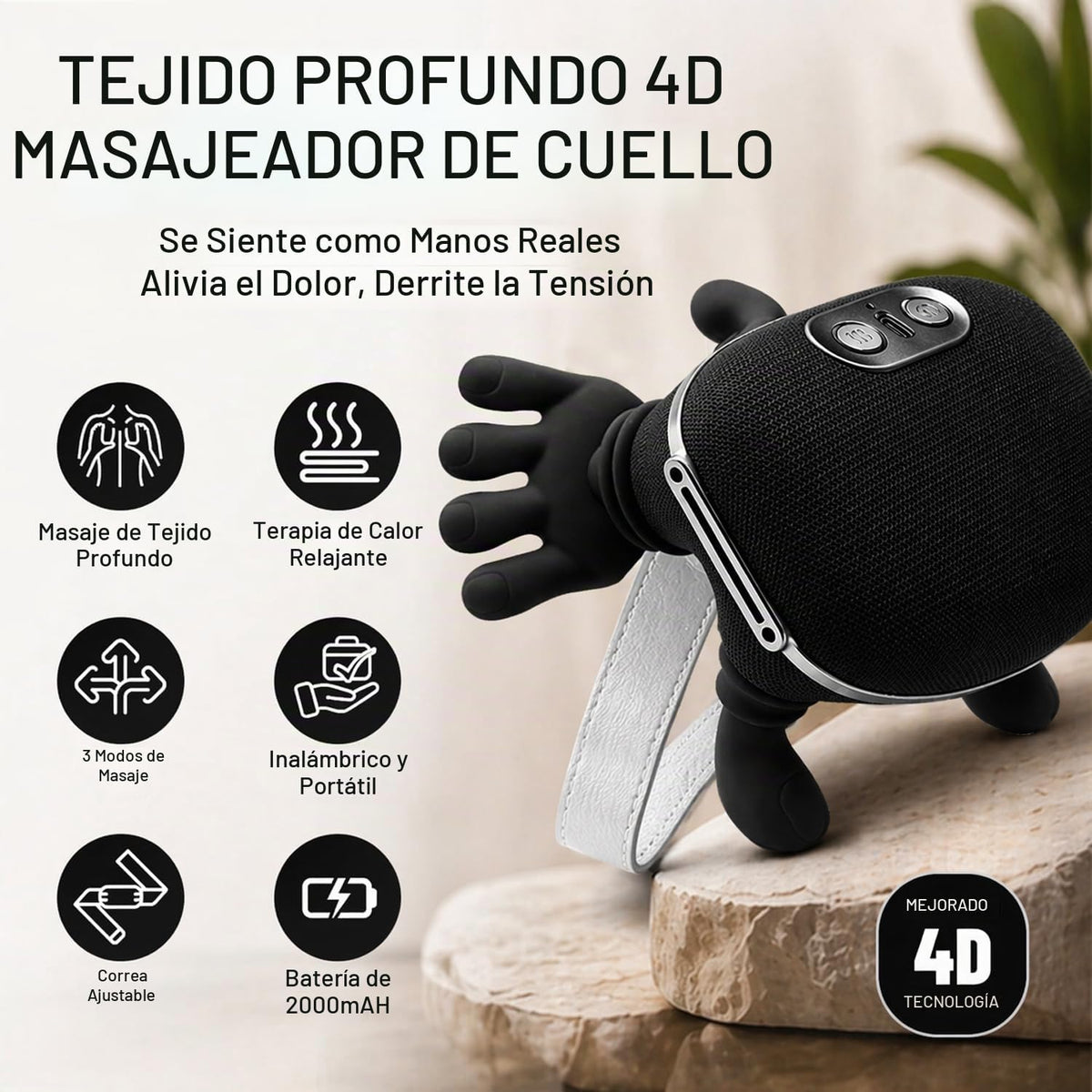BeFit24 Masajeador de cuello de tejido profundo con calor, 4D mejor...