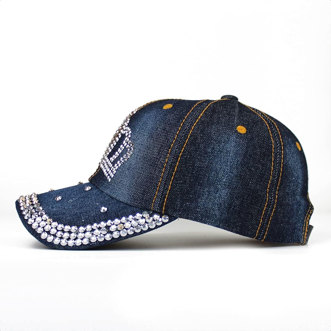 Gorra de béisbol ajustable para mujer, con diamantes de imitación b...