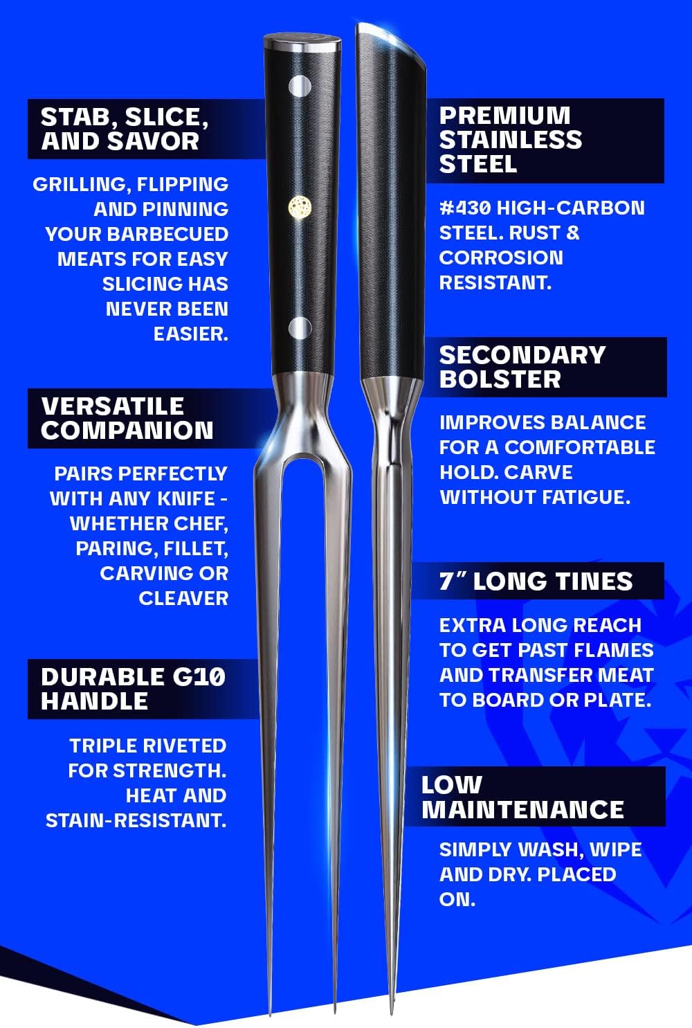 Tenedor de carne Dalstrong de 7 pulgadas 'The Empaler' - Ta...