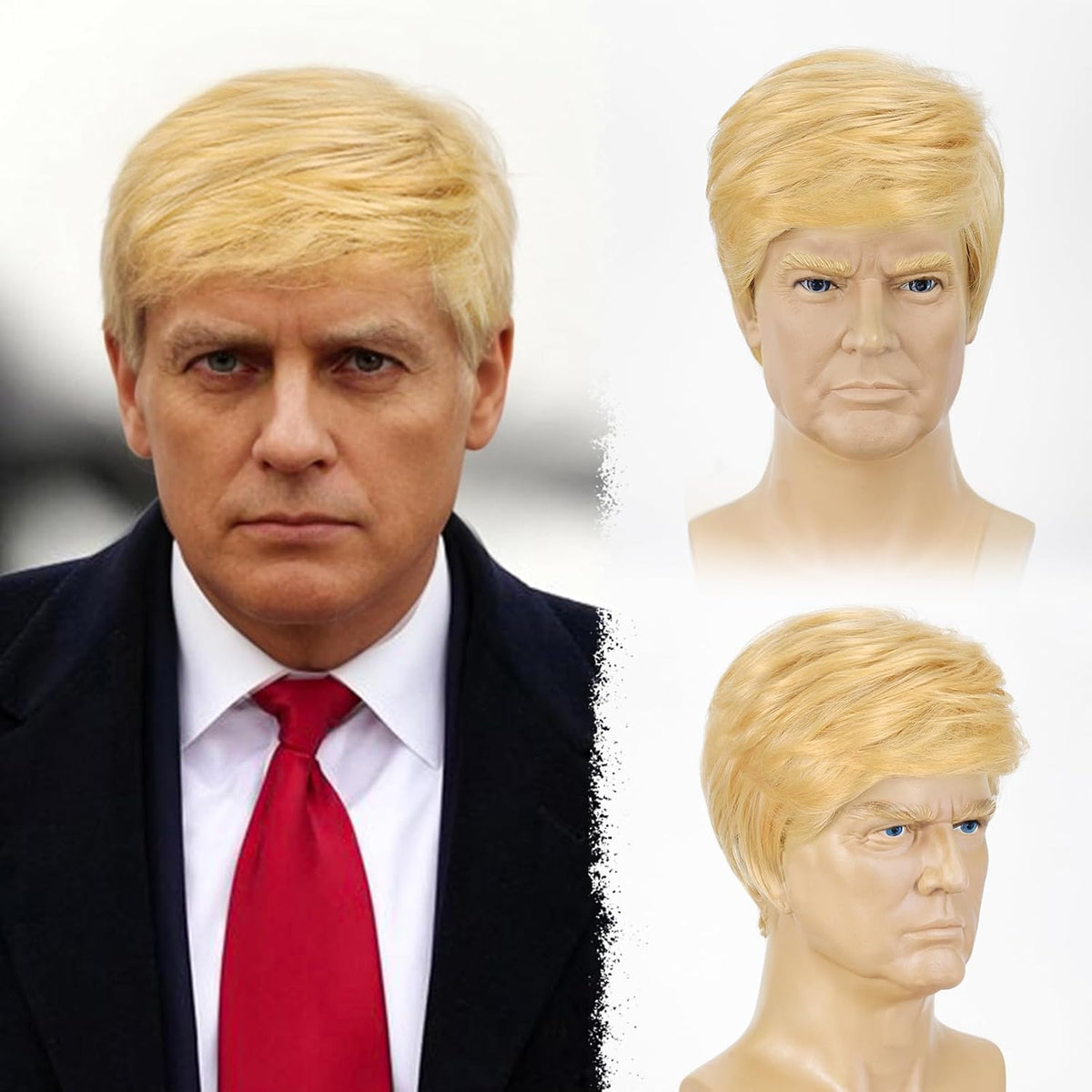 BCHR Peluca rubia para hombre, disfraz de Donald, pelucas rubias si...