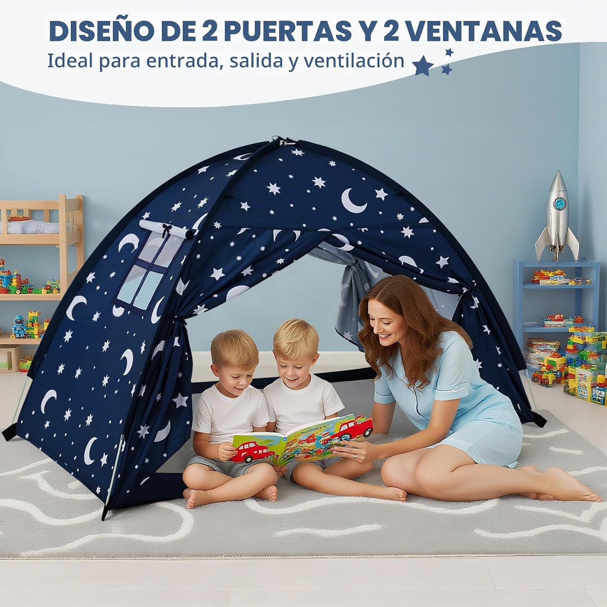 PIIKAGO Tienda de campaña para cama twin para niños, dosel de cama...