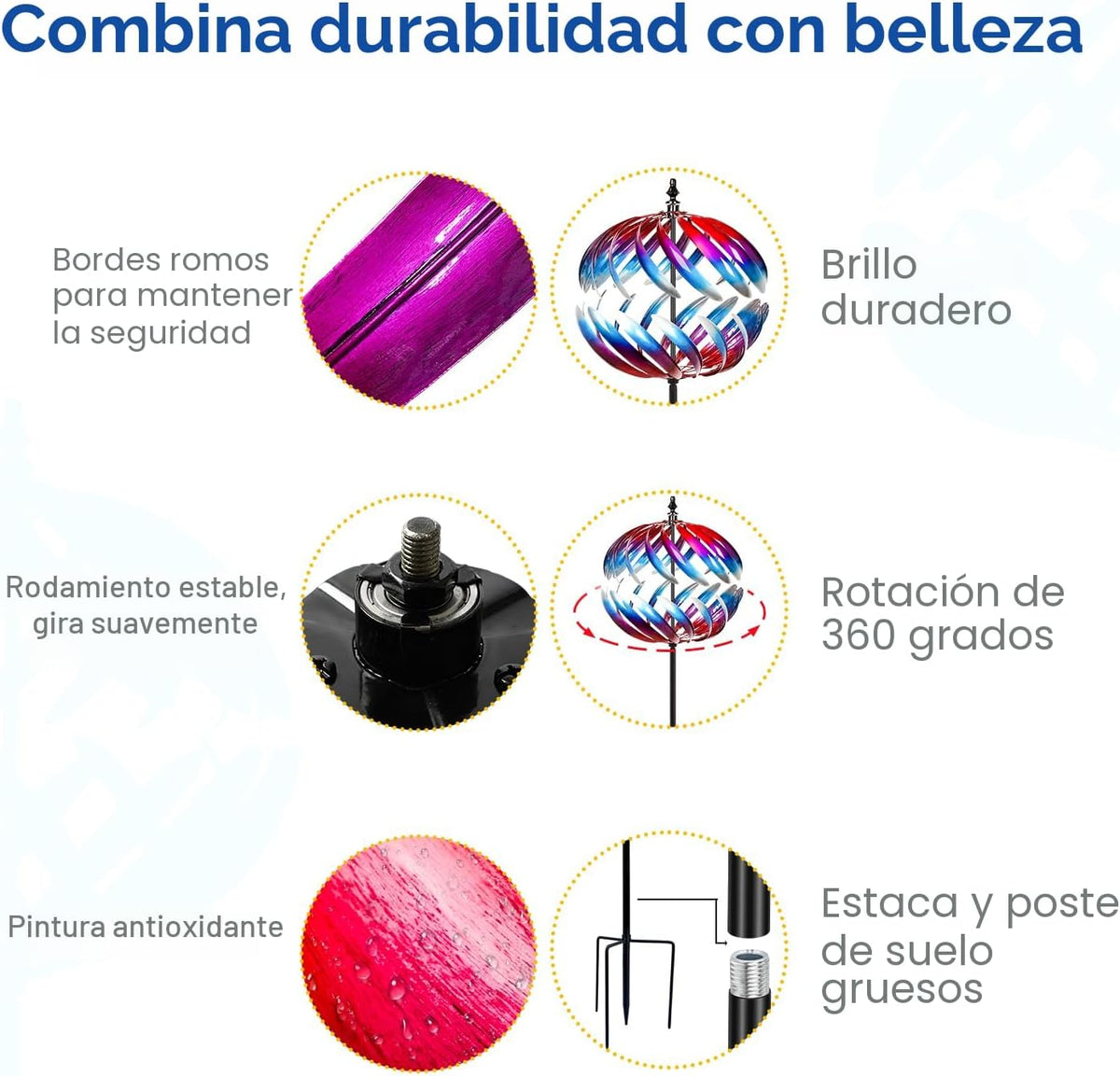 LimeHill Molinillos de viento para exteriores, molinos de viento de...