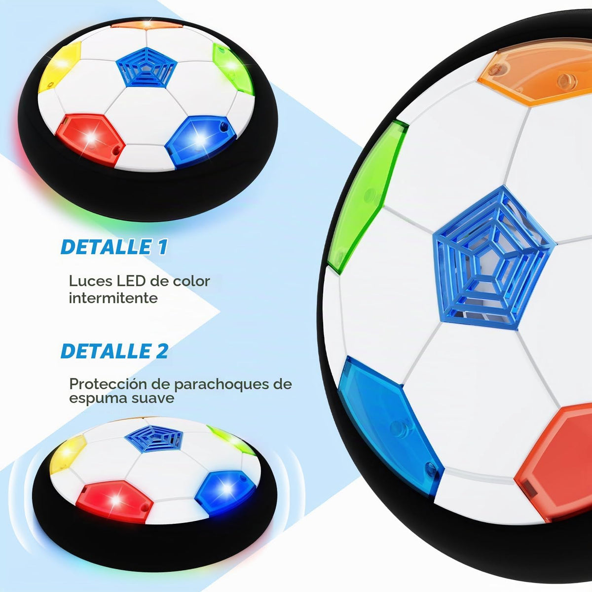 Pelota de Fútbol Hover para Niños, Pelota de Fútbol Iluminada para...
