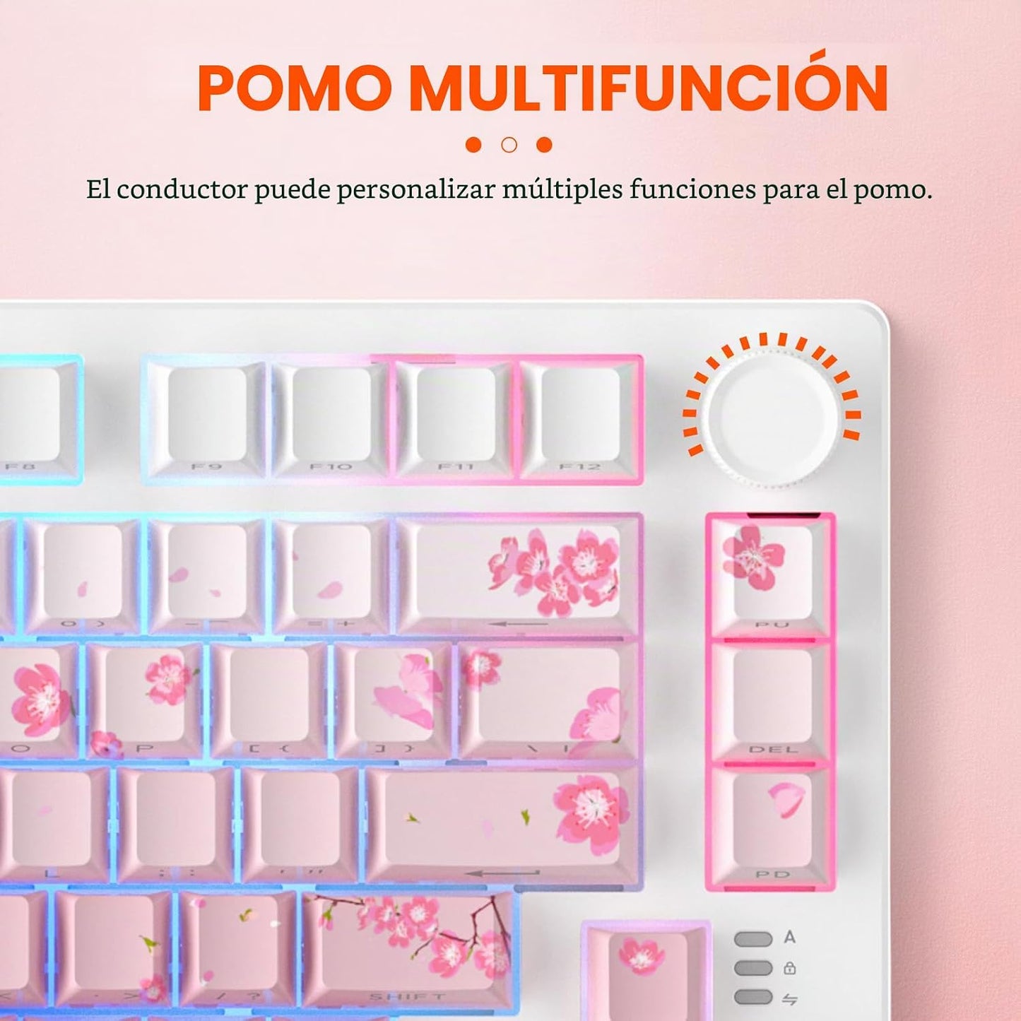 DAREU EK75PRO Sakura Rosa Teclado mecánico inalámbrico para juegos,...