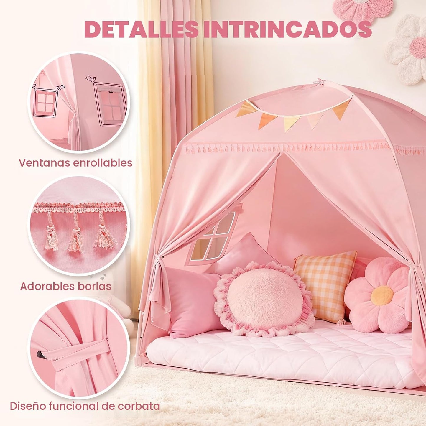 Sumbababy Tienda de Campaña Grande Tipo Tipi para Niños: con Luces...