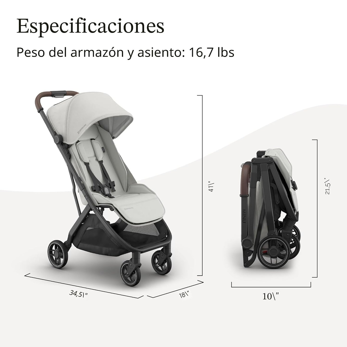 UPPAbaby Minu V3 Cochecito de viaje | Diseño ligero + compacto | Pl...