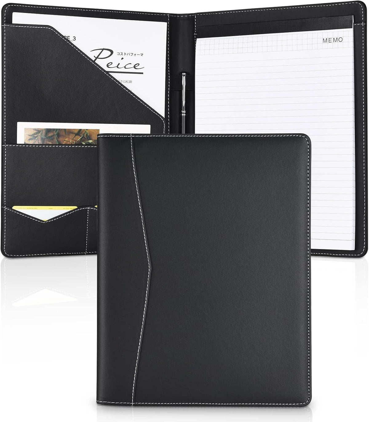 Pacific Mailer Padfolio Portafolio Carpeta de Cuero, Organizador de...