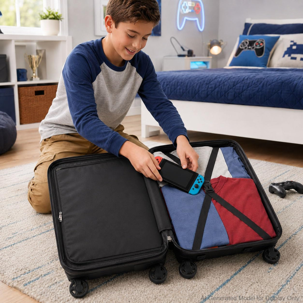 Juego de 5 maletas para niños, aprobado por aerolíneas con ruedas g...