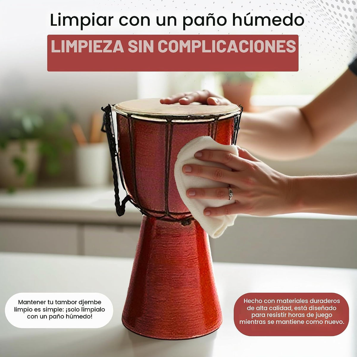 Tambores Djembe Drum Djembe es un tambor de copa cubierto de piel d...