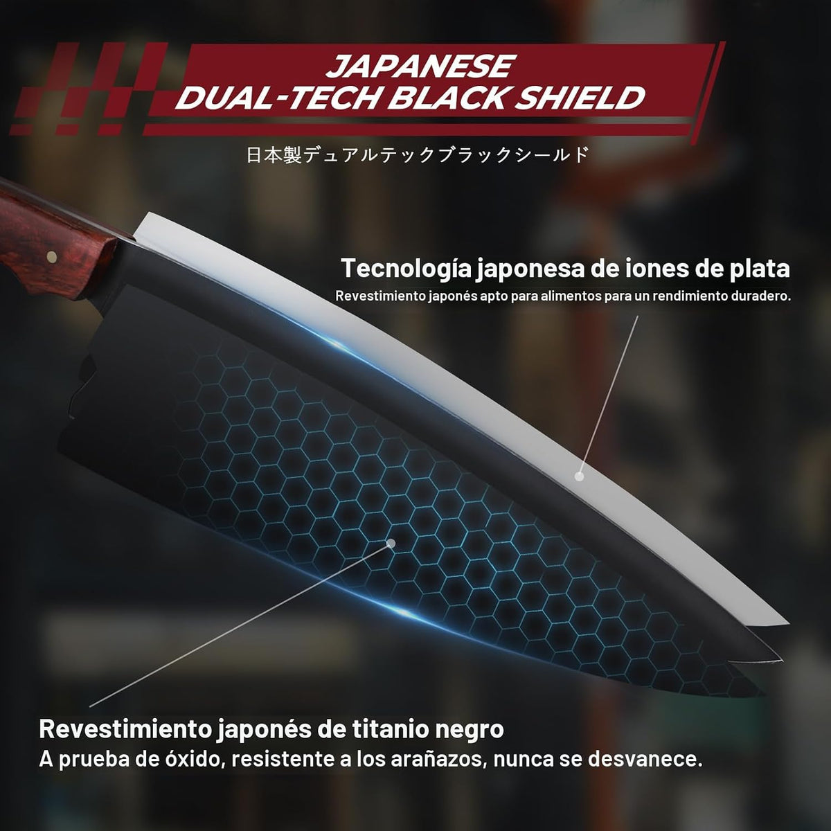 DRGSKL Cuchillo de chef japonés de 8 pulgadas, cuchillo de cocina c...