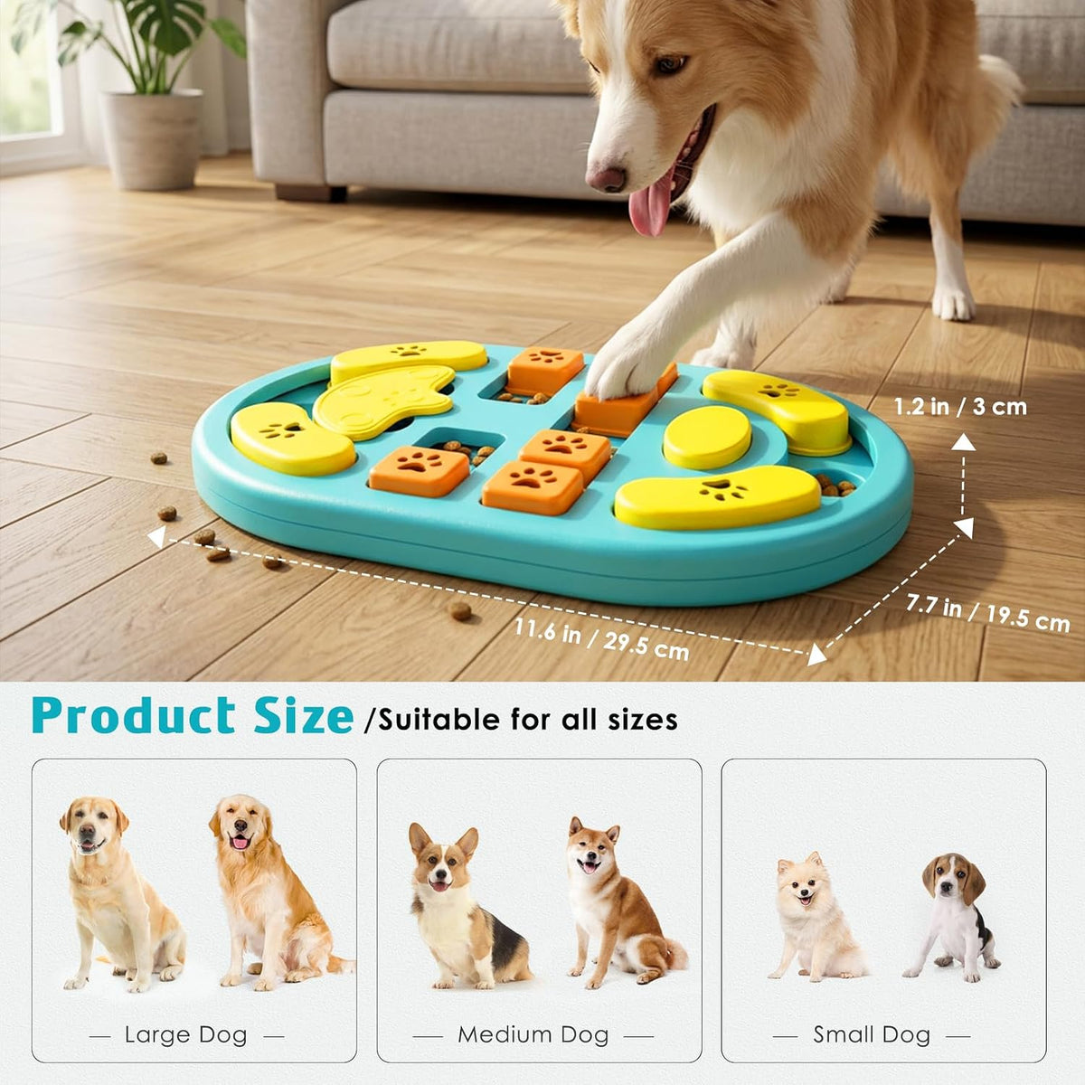 Blanlody Juguete de rompecabezas para perros, juguetes dispensadore...