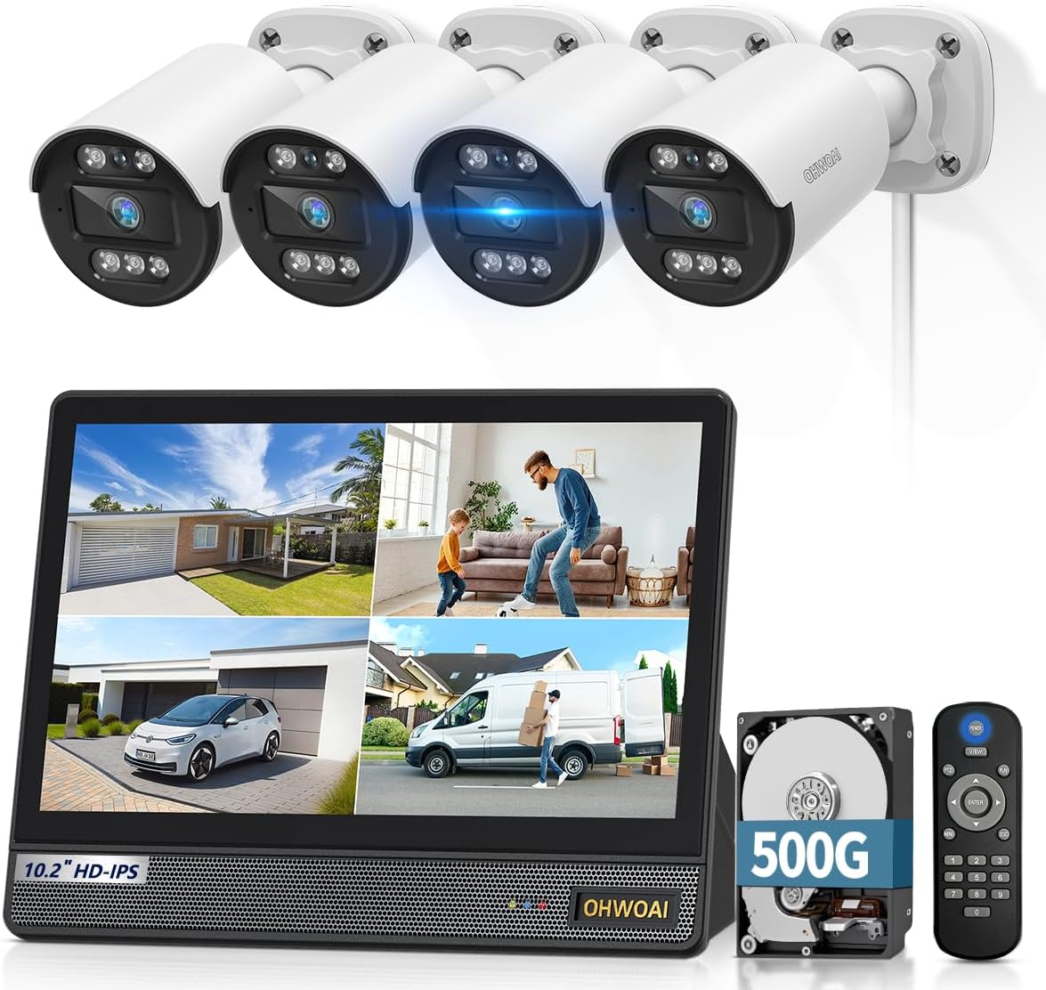 Sistema de cámara de seguridad con cable para exteriores, cámaras C...