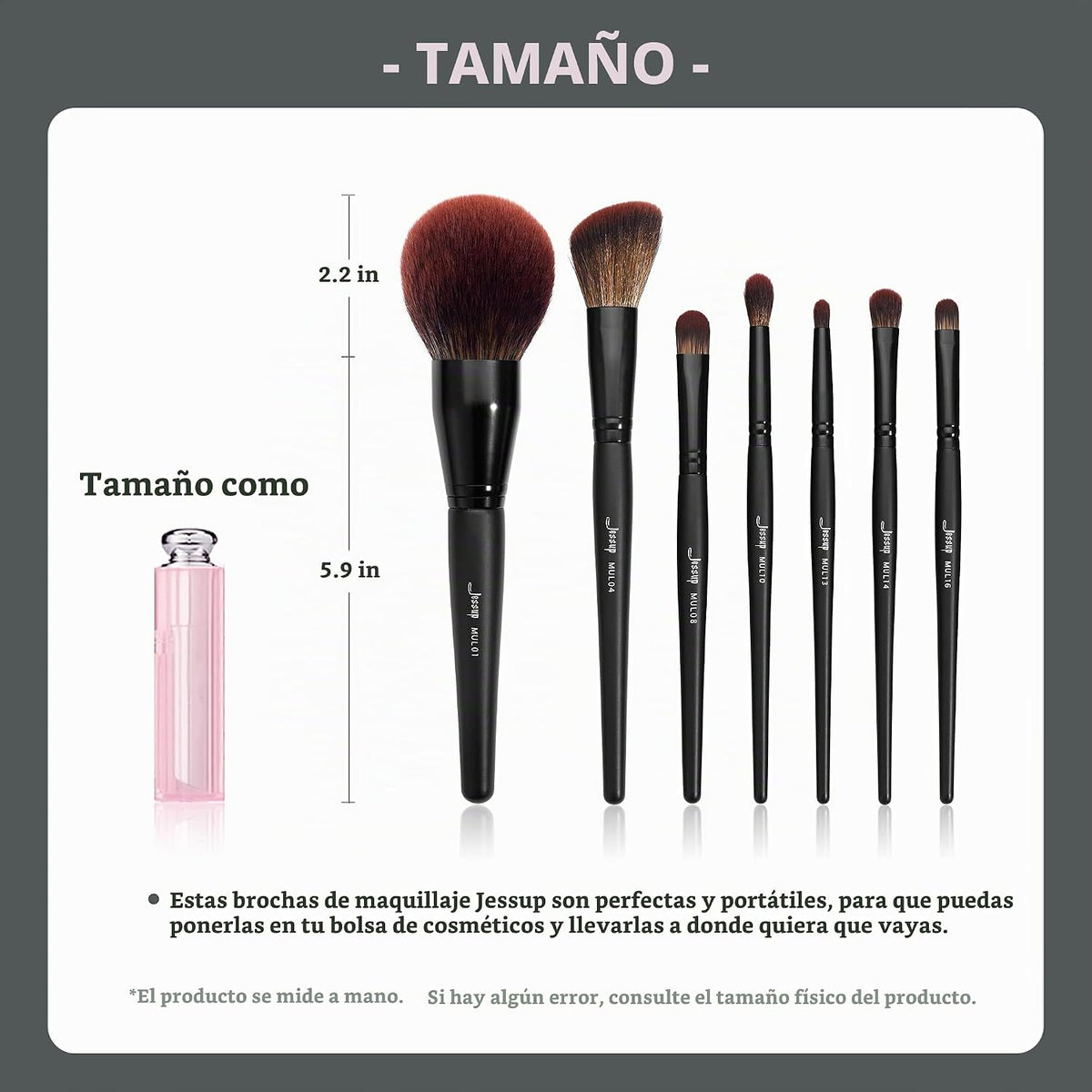 Jessup Juego completo de brochas de maquillaje, 13 piezas, base veg...