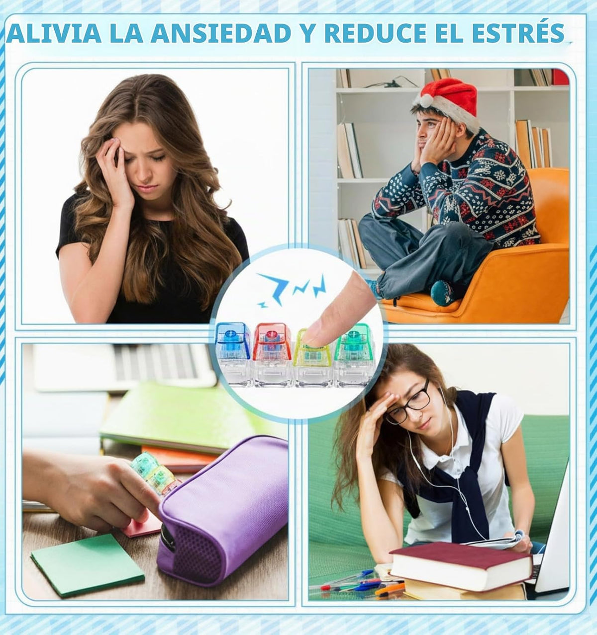 Halloscume 4 Piezas Juguete Fidget de Teclado para Adultos Juguete...