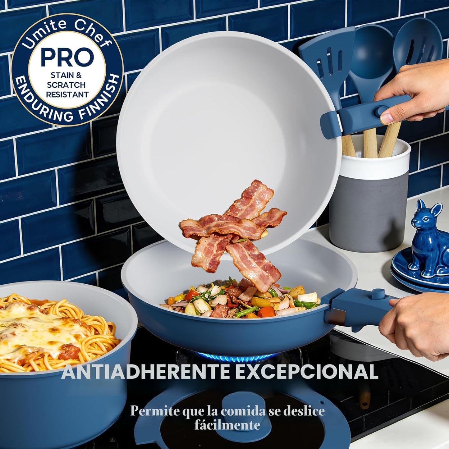 Umite Chef - Juego de ollas y sartenes antiadherentes, juego de 21...