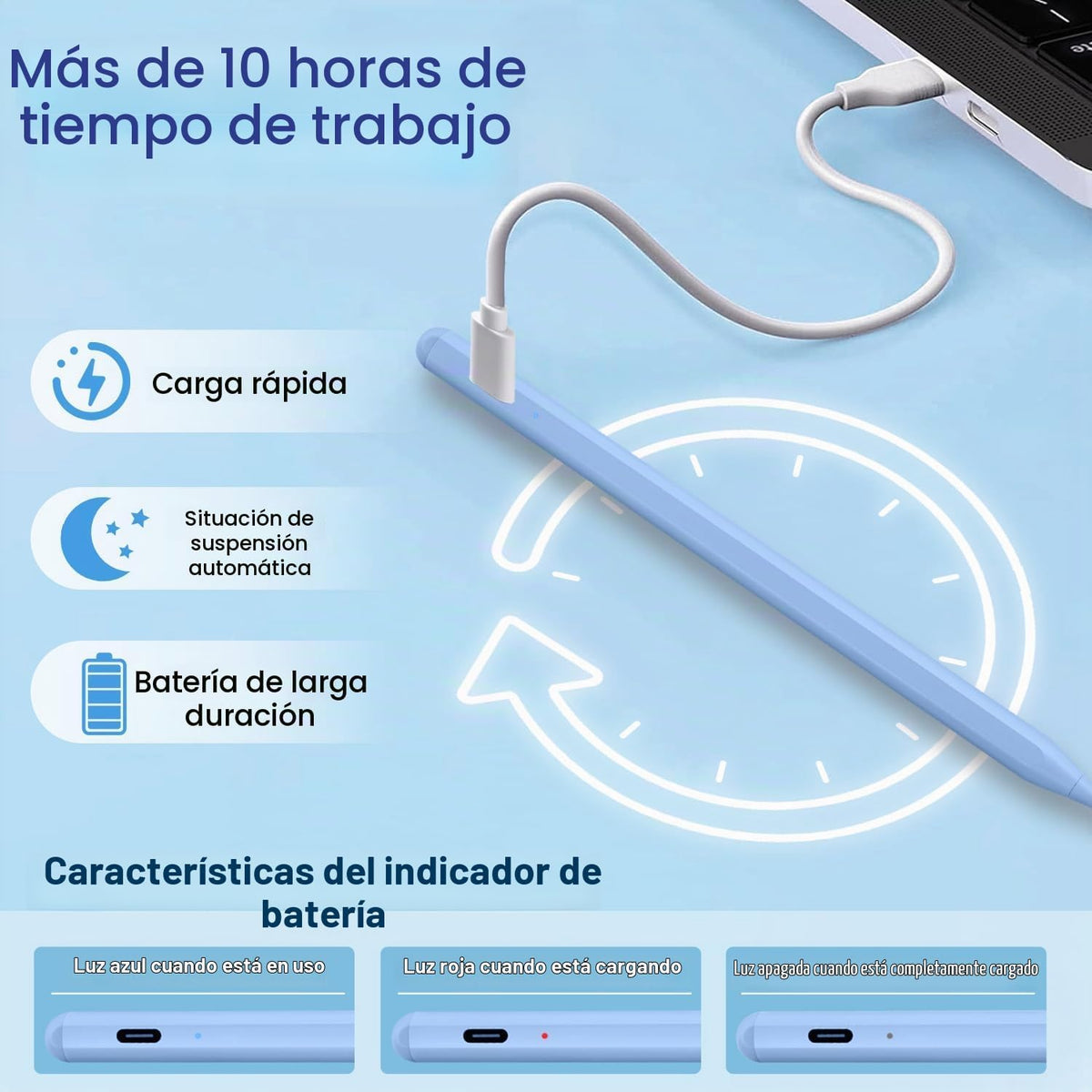 Lápiz capacitivo para iPad Apple: Carga rápida para lápiz de Apple...