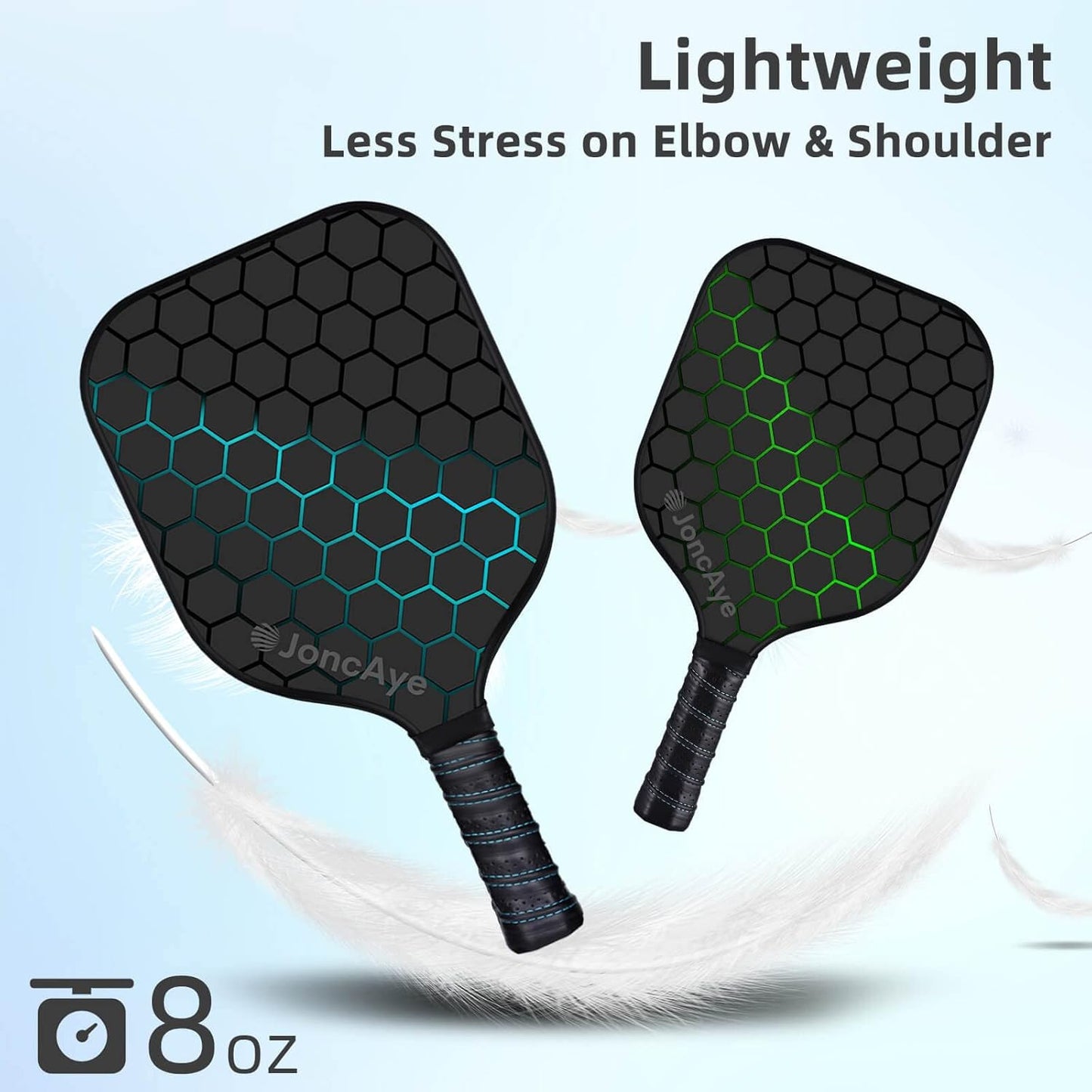 JoncAye Pickleball Paddles Juego de 4 o 2, raquetas de fibra de vid...