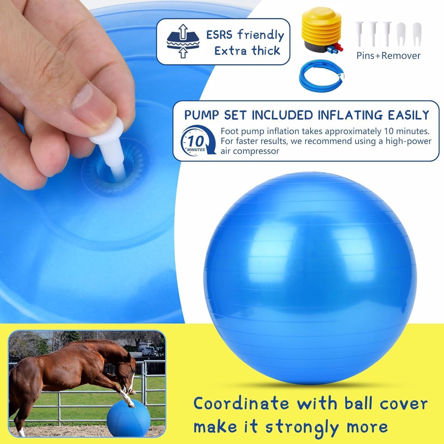 Pelota de pastoreo para perros y caballos, bola alegre de 18 pulgad...